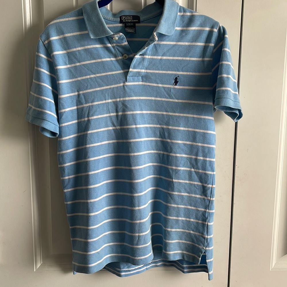 Boys shirt: Large, Blue, cotton, shirt